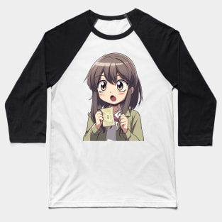 Shocked Anime Girl Baseball T-Shirt